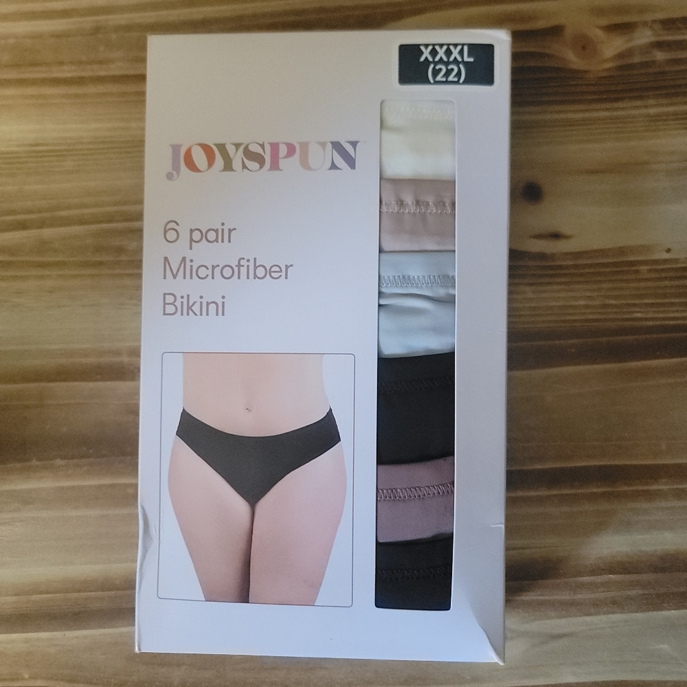 New Microfiber Bikini Panties Underwear 6 Pair  Multi-Color Pack Sz XXXL 22